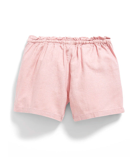 Linen-Blend Drawstring Shorts for Girls - Abalone