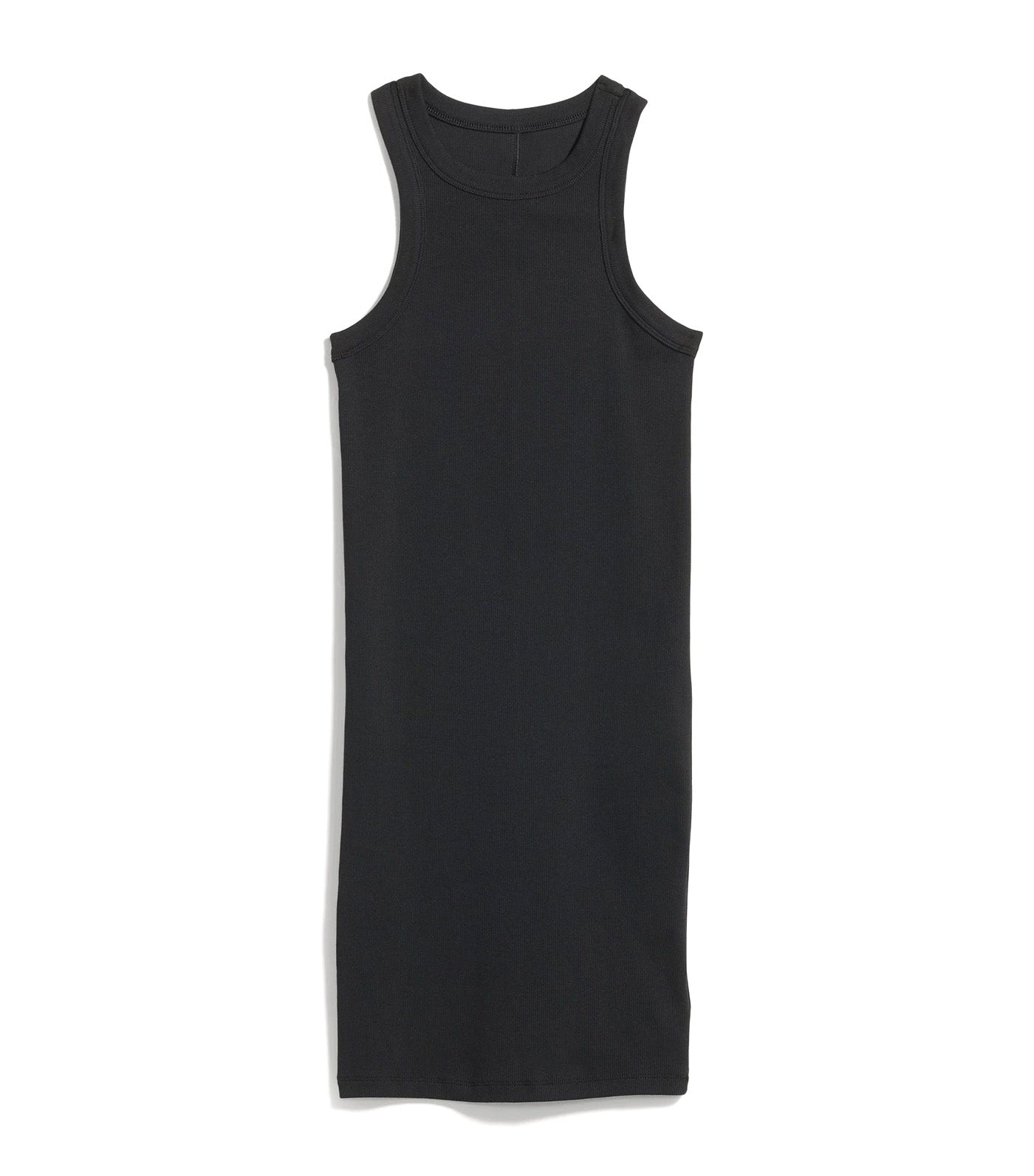 Fitted Sleeveless Rib-Knit Mini Dress for Women Black Jack