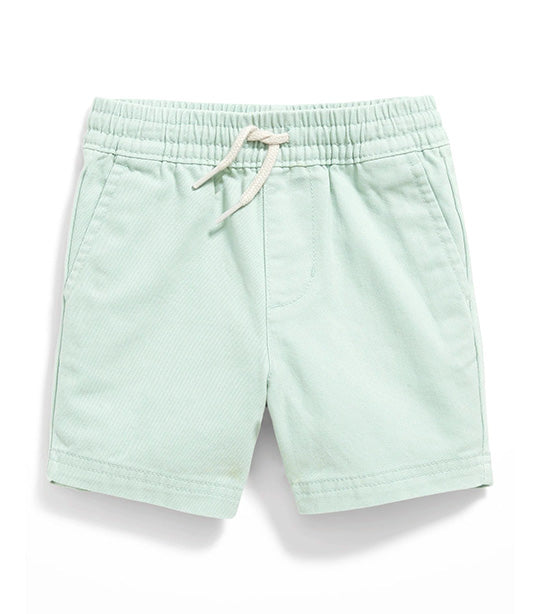 Functional-Drawstring Twill Shorts for Toddler Boys - Pale Glass