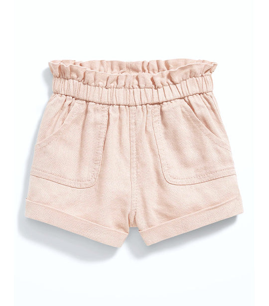 Old Navy Kids High-Waisted Linen-Blend Pull-On Utility Shorts for Baby - Conch Shell