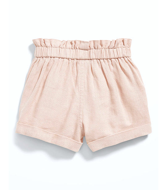 Old Navy Kids High-Waisted Linen-Blend Pull-On Utility Shorts for Baby - Conch Shell