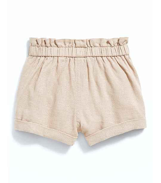 Old Navy Kids High-Waisted Linen-Blend Pull-On Utility Shorts for Baby - Dried Linen