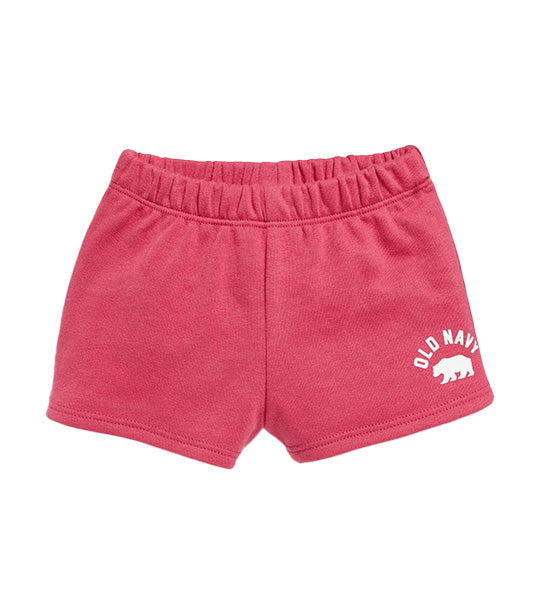 French Terry Dolphin-Hem Shorts for Baby - Begonia Rose