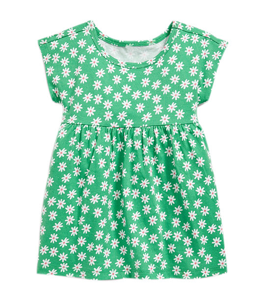 Printed Jersey-Knit Dolman-Sleeve Dress for Baby - Green Floral