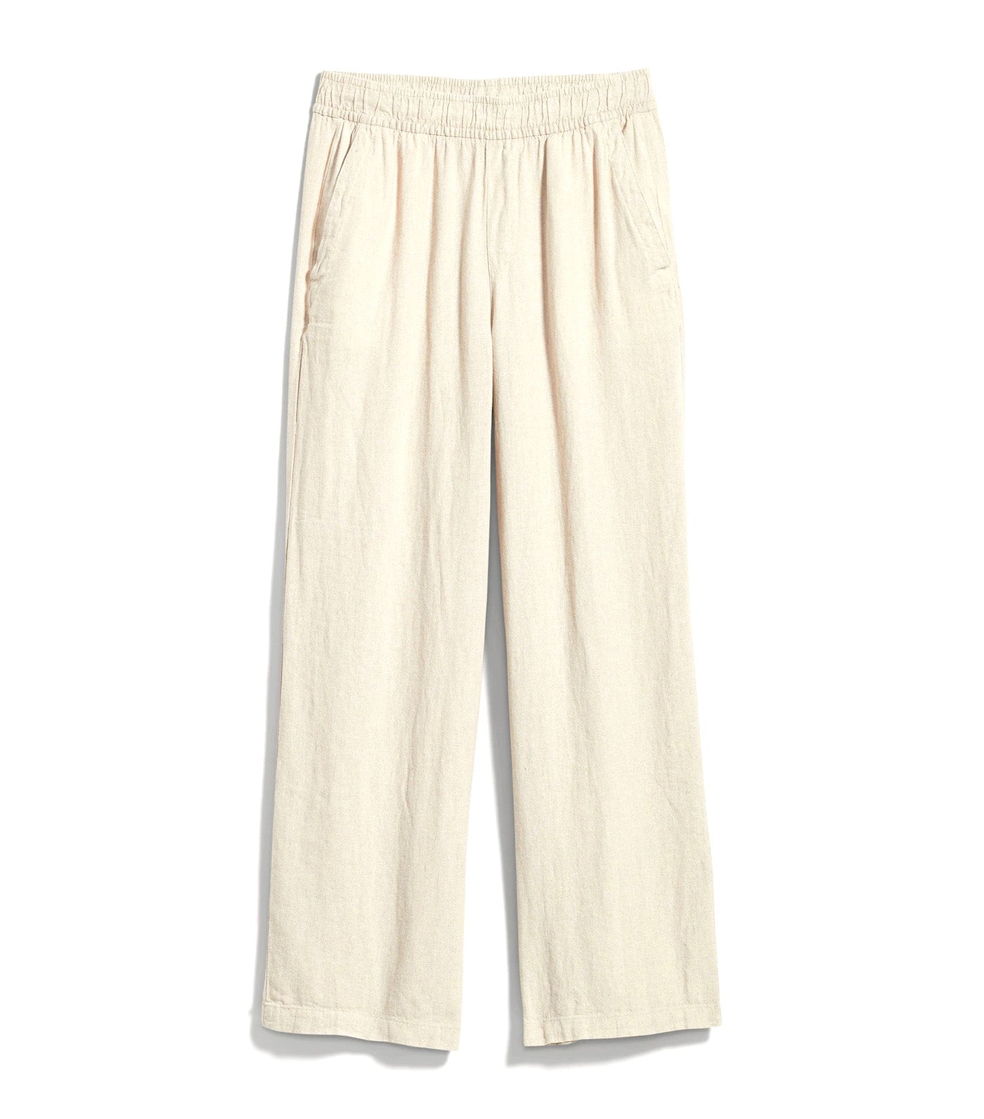 High-Waisted Linen-Blend Wide-Leg Ankle Pants for Women Flax Linen
