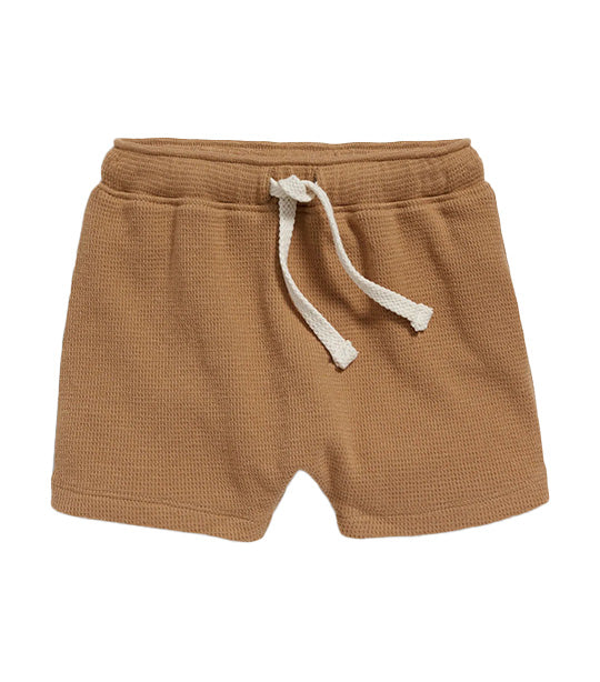 U-Shaped Thermal-Knit Pull-On Shorts for Baby - Acacia