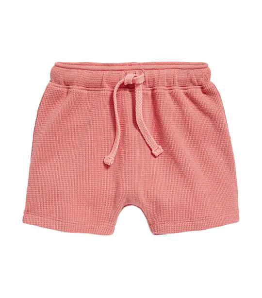 U-Shaped Thermal-Knit Pull-On Shorts for Baby - Sugar Poppy