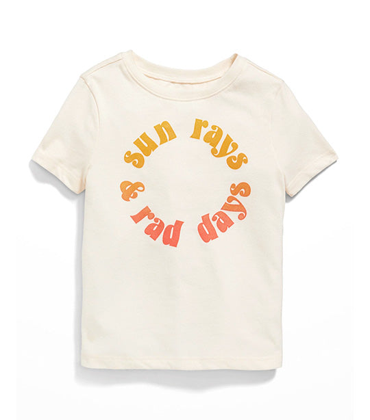Old Navy Kids Unisex Short-Sleeve Graphic T-Shirt for Toddler - Creme