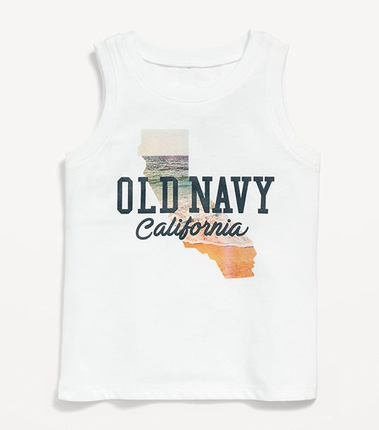 Old Navy Kids Logo-Graphic Tank Top for Toddler Boys - Calla Lily