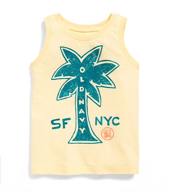 Old Navy Kids Logo-Graphic Tank Top for Toddler Boys - Golden Straw