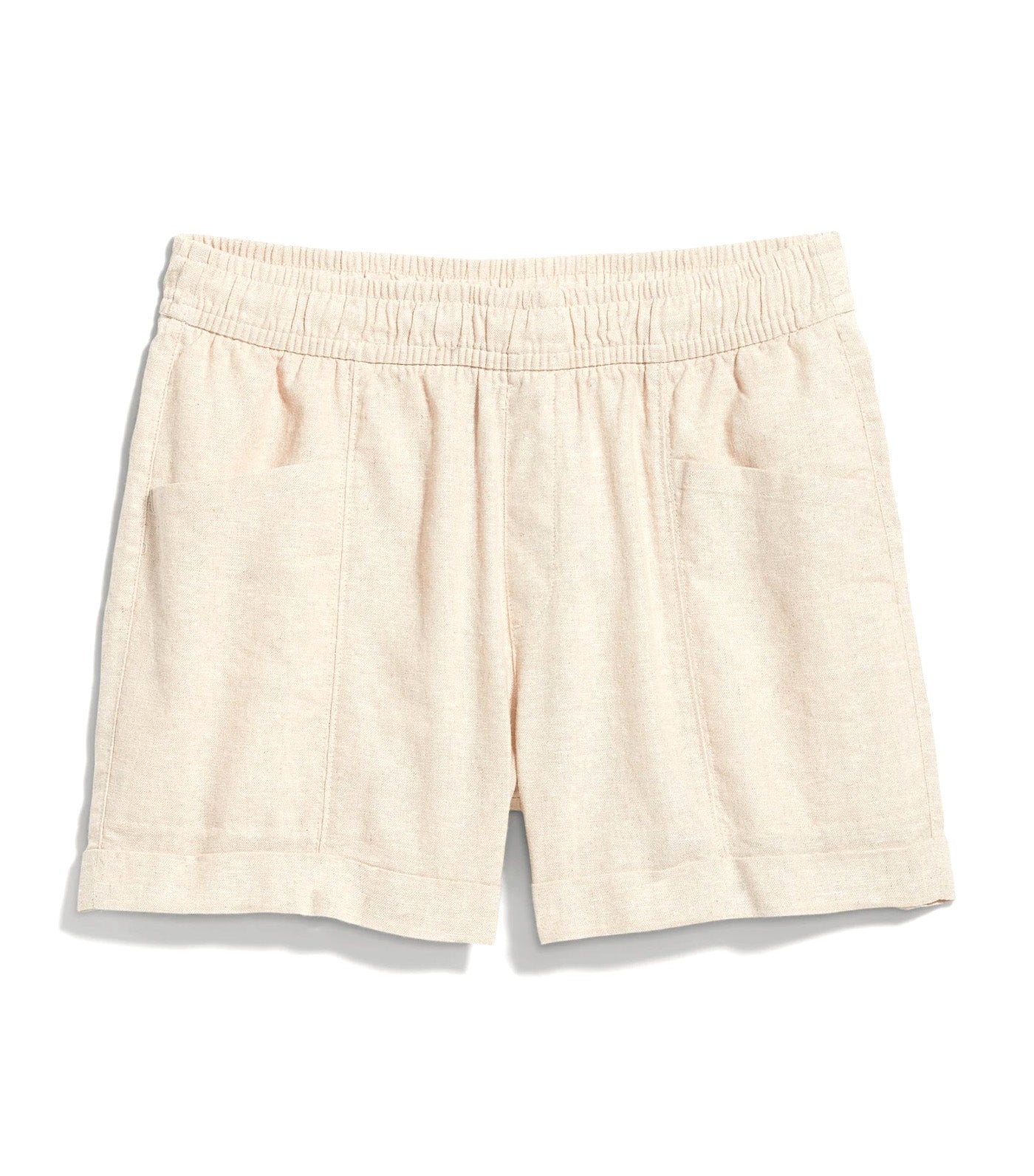 High-Waisted Linen-Blend Utility Shorts for Women 3.5-Inch Inseam Flax Linen