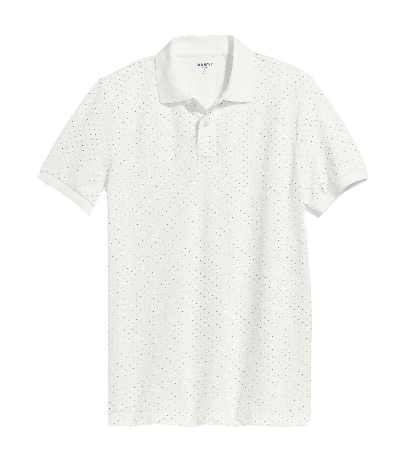 Moisture-Wicking Pique Pro Polo Shirt for Men White Dots