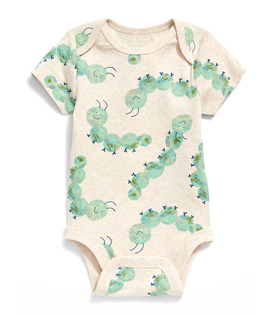 Unisex Short-Sleeve Printed Bodysuit for Baby - Caterpillar