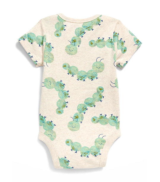 Unisex Short-Sleeve Printed Bodysuit for Baby - Caterpillar
