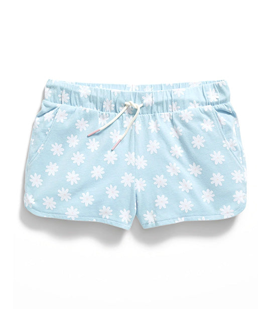 Printed Dolphin-Hem Cheer Shorts for Girls - Blue Flower