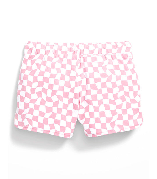 Printed Dolphin-Hem Cheer Shorts for Girls - Pink Squares