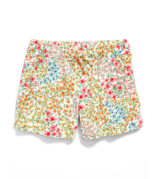 Linen-Blend Drawstring Shorts for Girls - Multi Floral