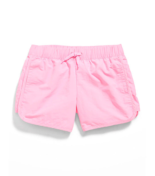 Dolphin-Hem Board Shorts for Girls - Pink Edge Neon Poly