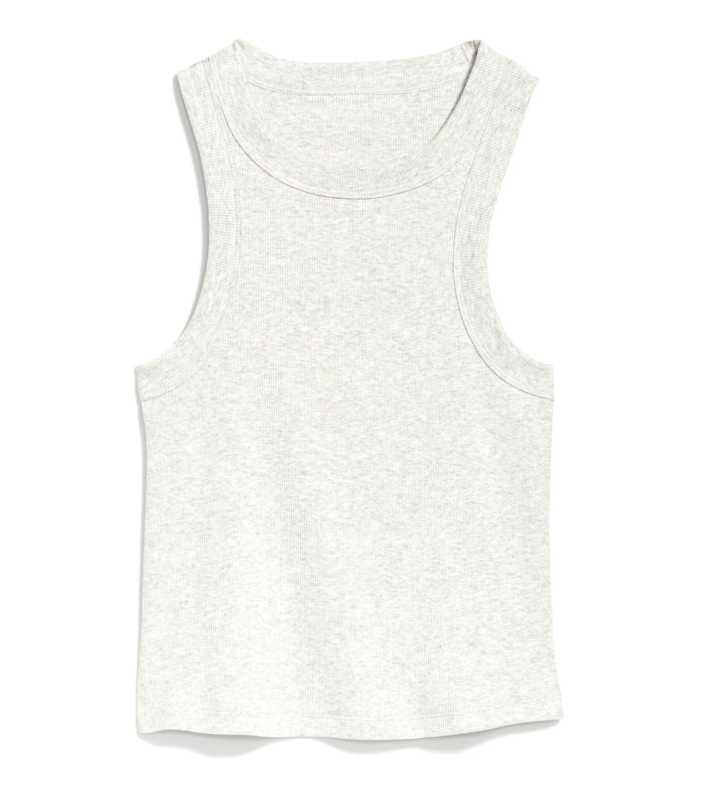 Heathered Rib-Knit Cropped Tank Top for Women Light Gray Heather