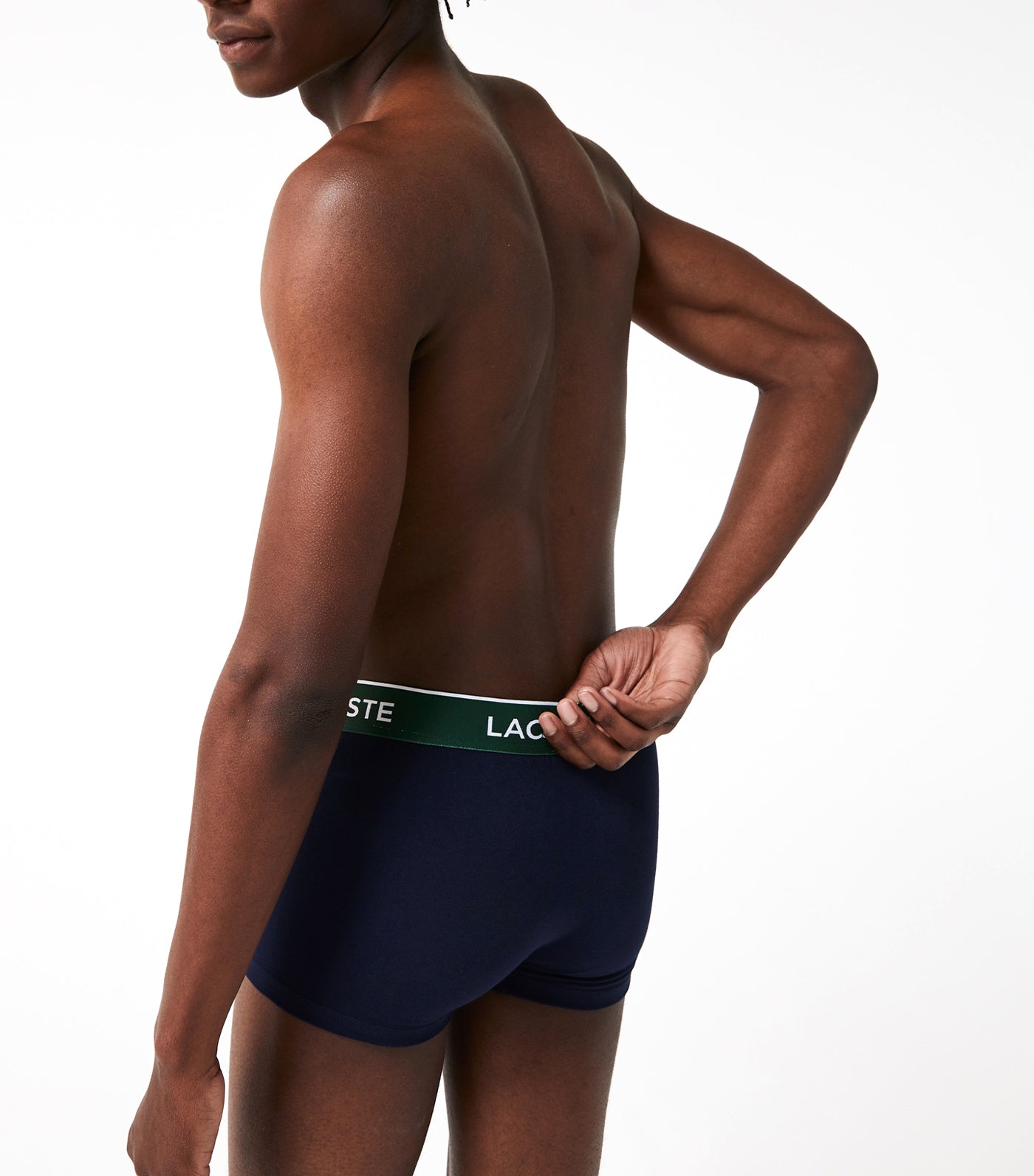 Pack of 3 Navy Casual Boxer Briefs With Contrasting Waistband Green/Red/Navy