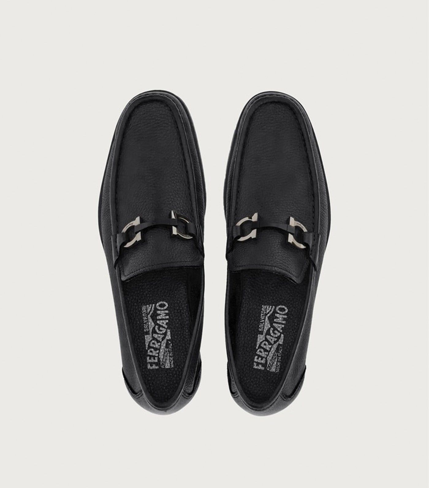 Ferragamo Moccasins with Gancini Ornament Black Rustan s