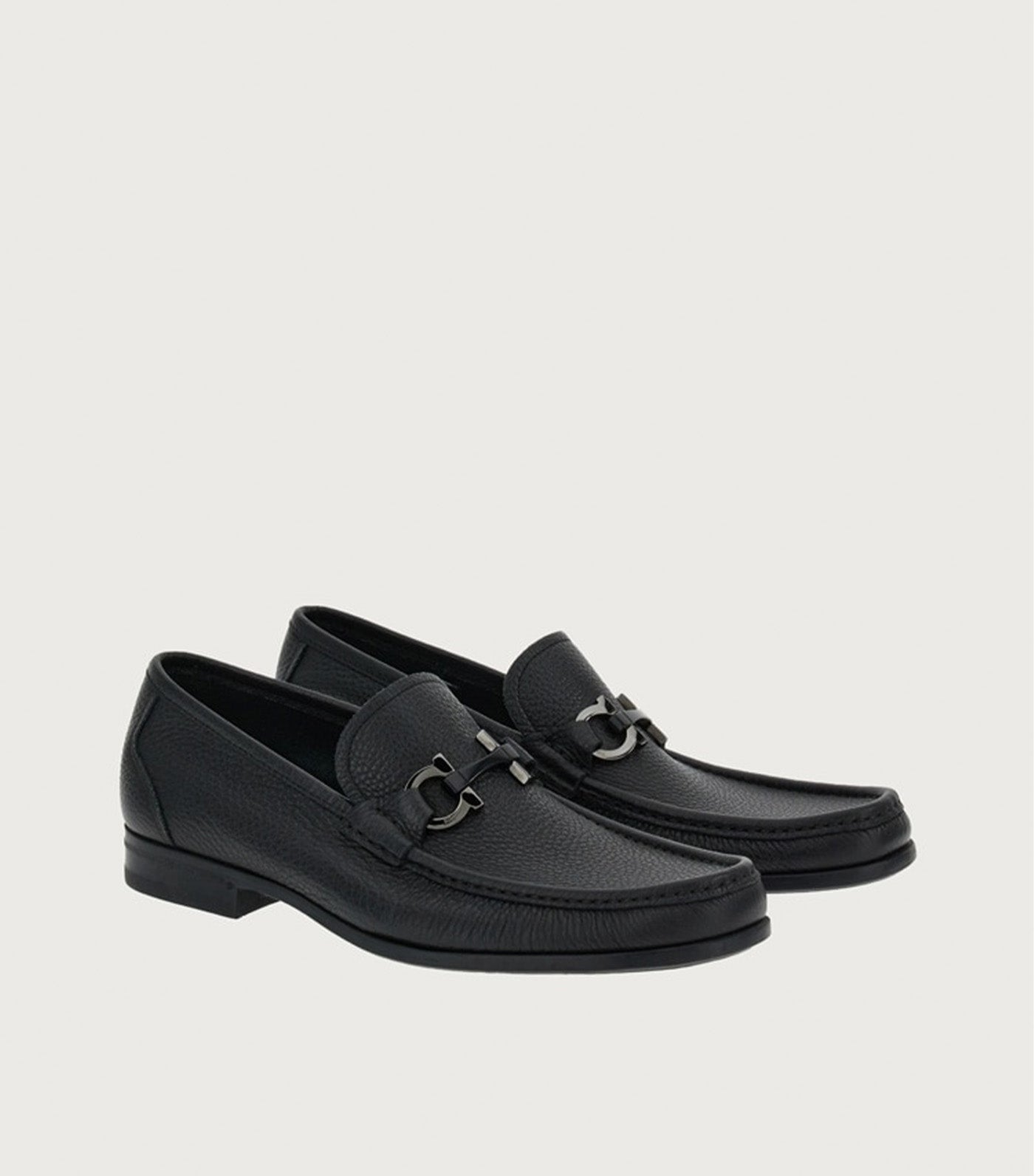 Moccasins with Gancini Ornament Black