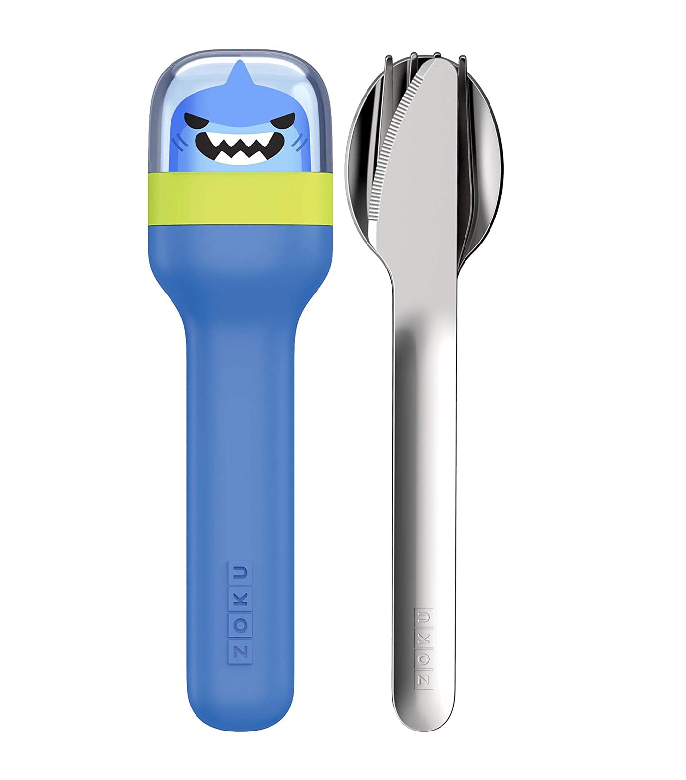 zoku kids pocket utensil set - shark