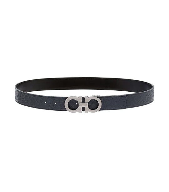 Reversible And Adjustable Gancini Belt Navy Blue/Black