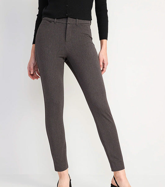 High-Waisted Pixie Ankle Pants for Women Dark Heather Gray