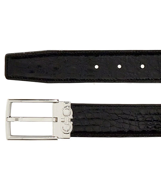 Adjustable Gancini Belt Black