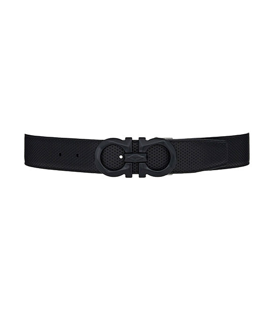 Reversible and Adjustable Gancini Belt Black/Navy Blue