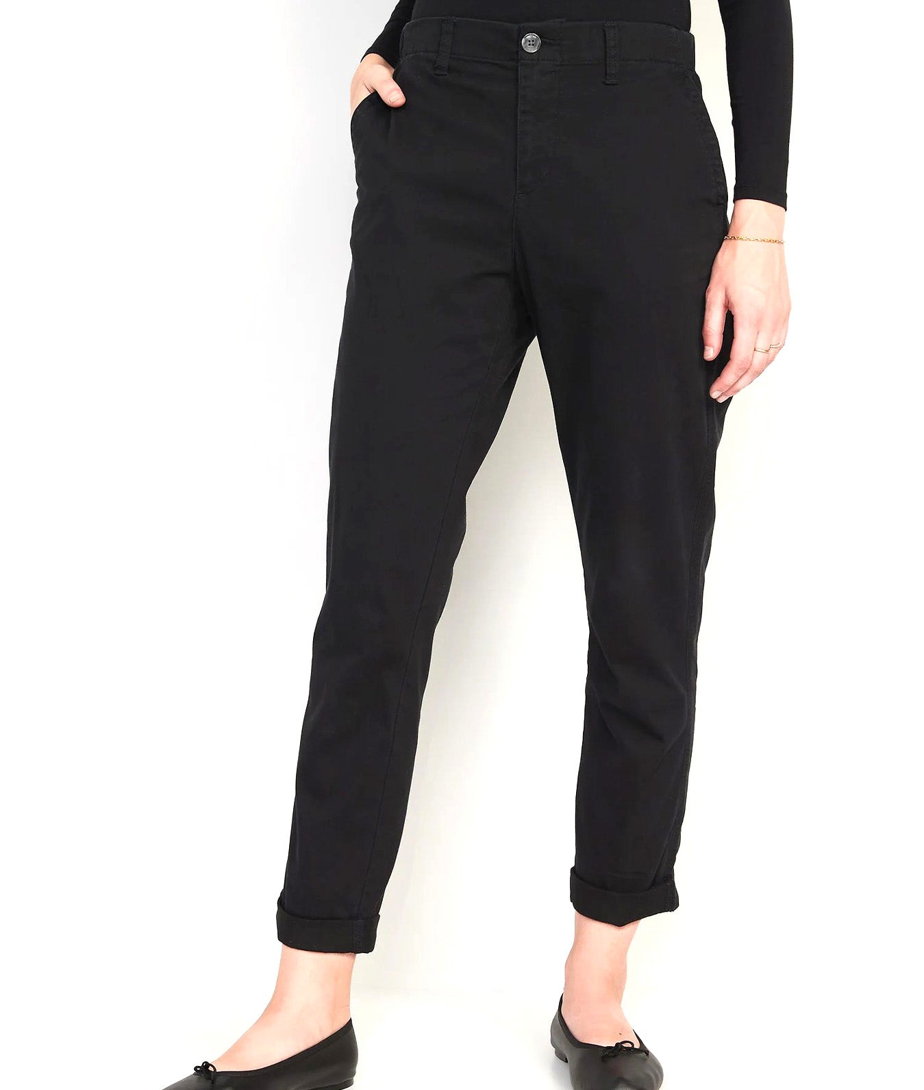 Old Navy High-Waisted OGC Chino Pants for Women Black Jack