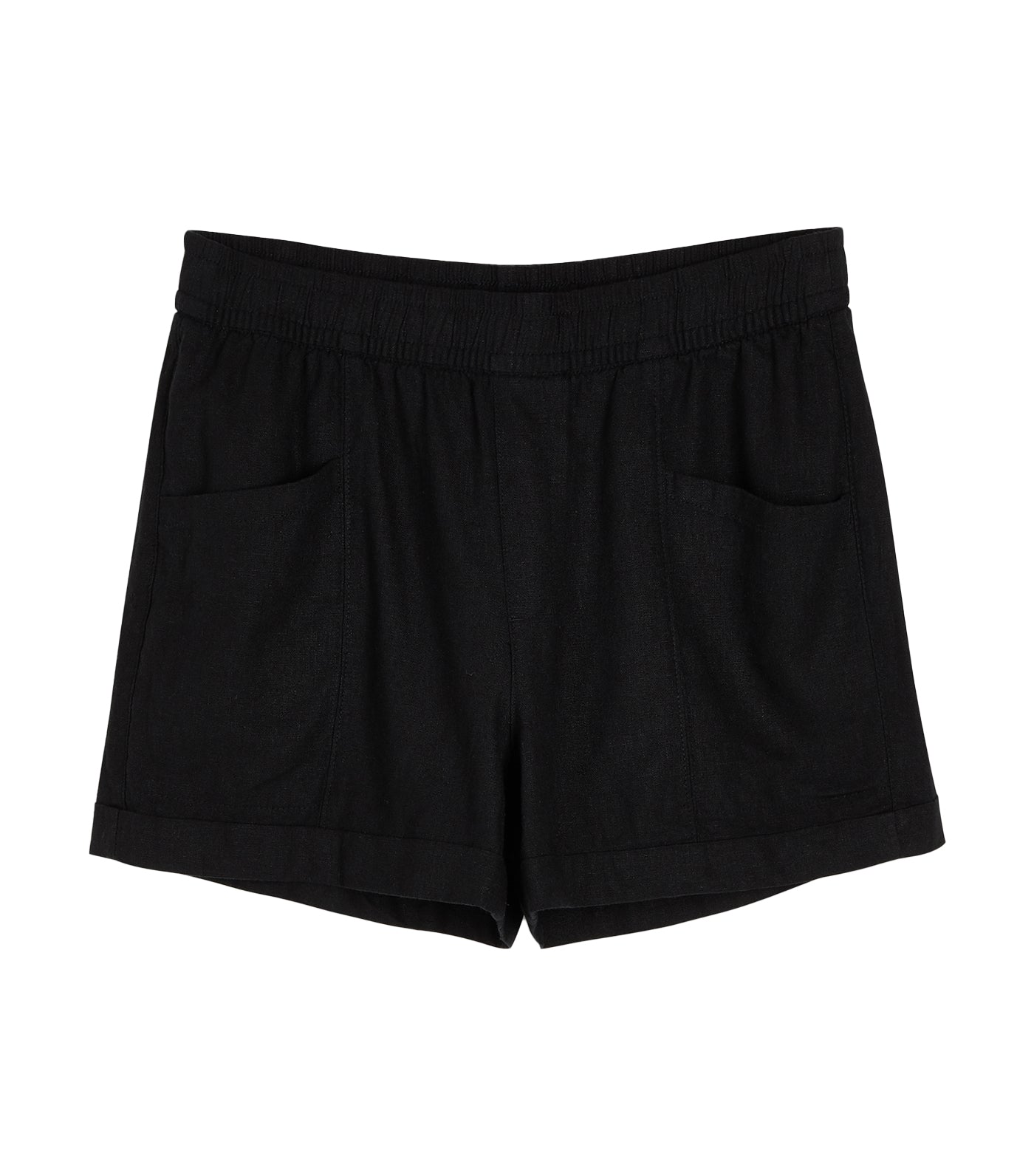 High-Waisted Linen-Blend Shorts For Women - 3.5-Inch Inseam Blackjack
