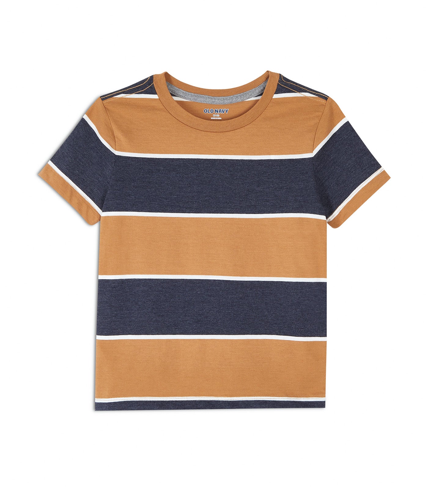 Softest Short-Sleeve Striped T-Shirt for Boys - Bold Brown Stripe