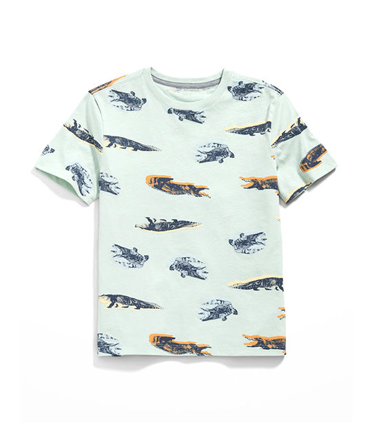 Old Navy Kids Softest Short-Sleeve Striped T-Shirt for Boys - Gator Skin