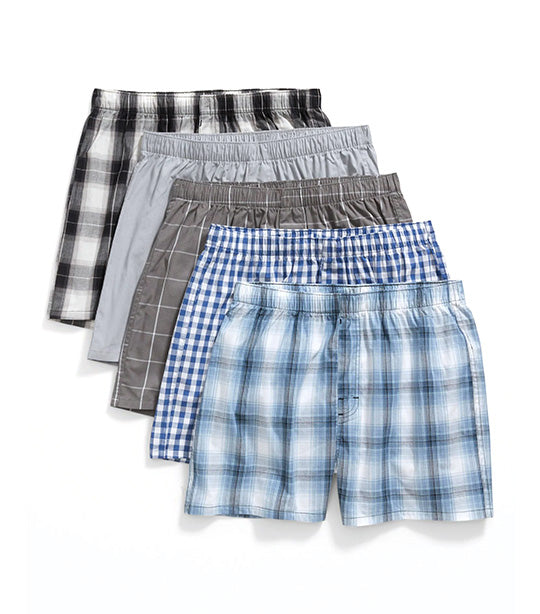 Soft-Washed Boxer Shorts 5-Pack for Men Medium Plaid