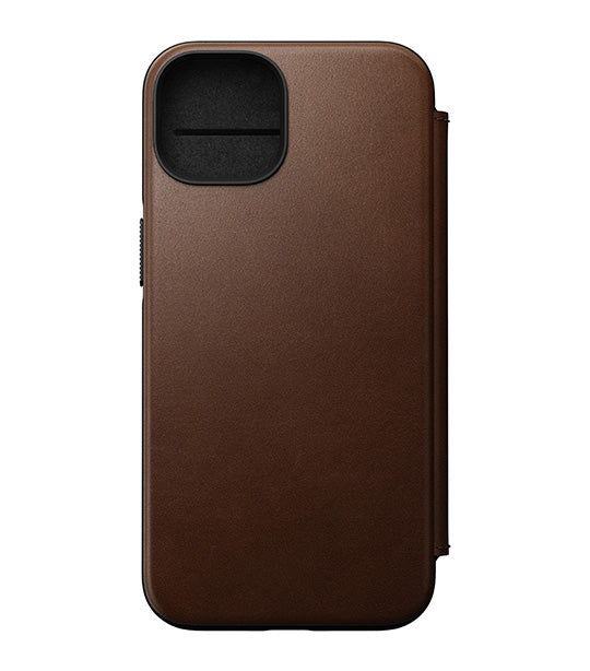 Modern Leather Folio Nomad Leather iPhone 14 Plus Brown
