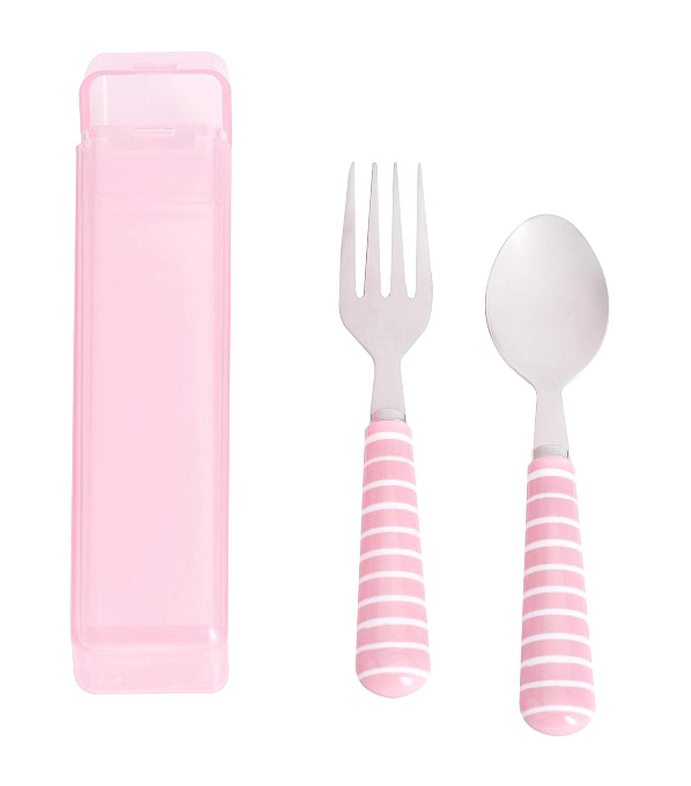 pottery barn kids light pink utensils and carrying case set