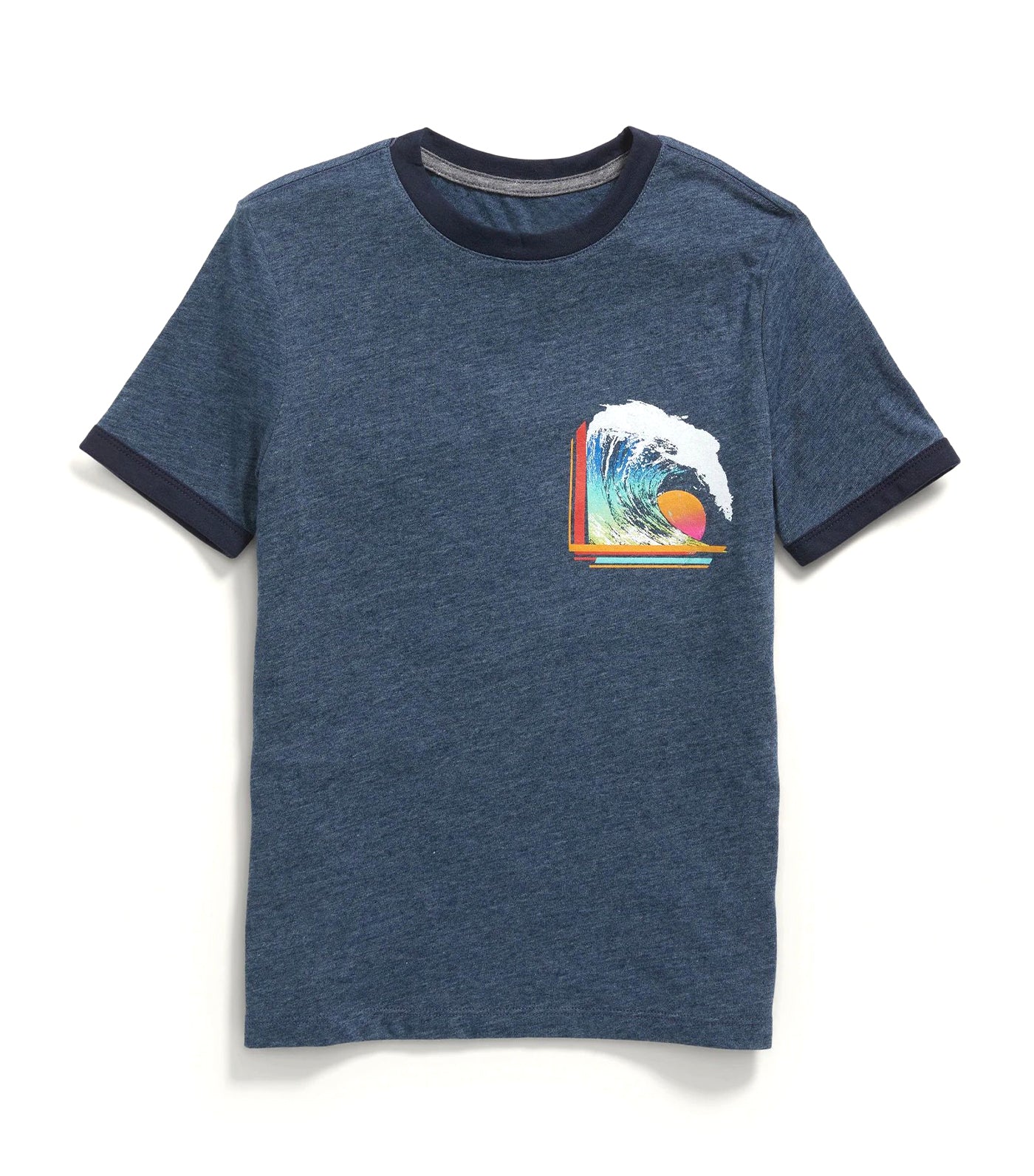 Soft-Washed Graphic Ringer T-Shirt for Boys - In The Navy