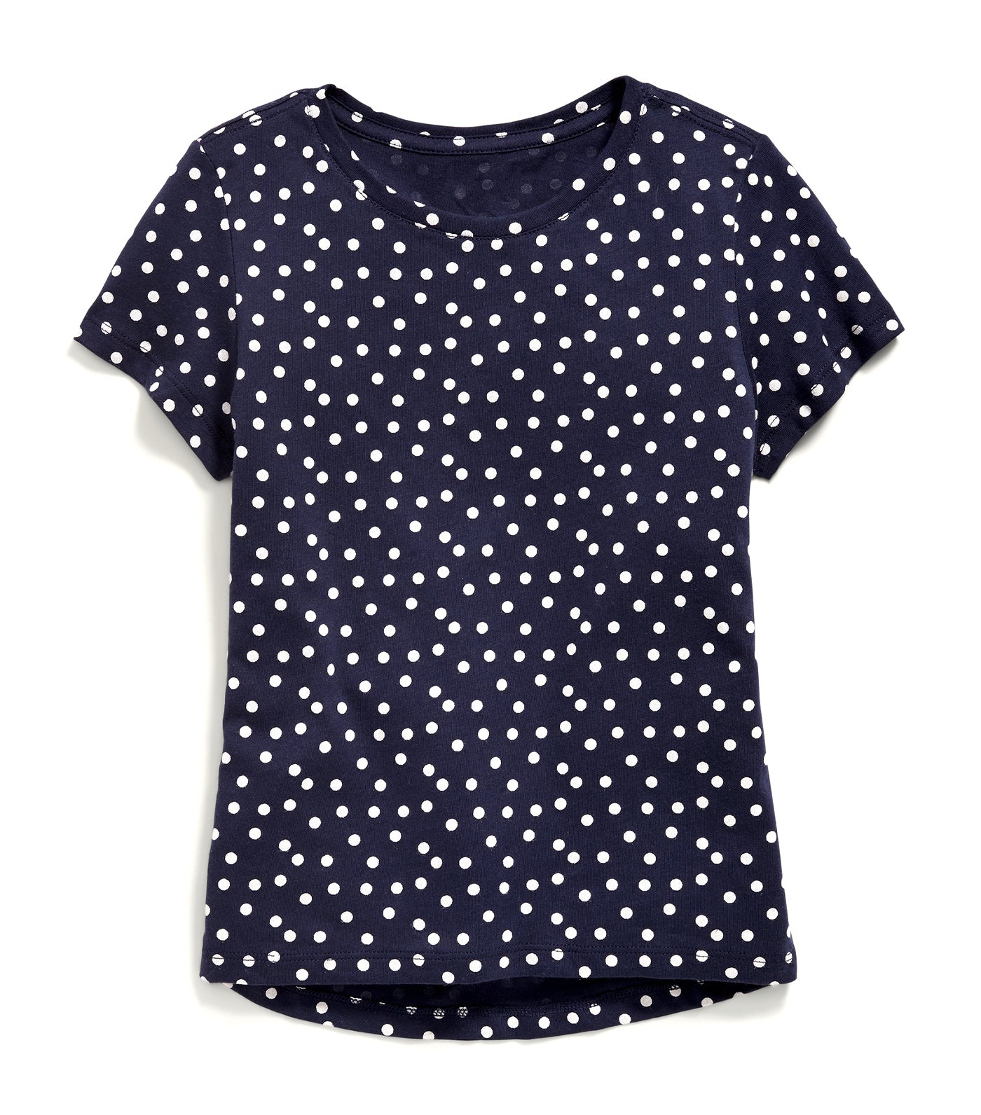 Softest Printed T-Shirt for Girls - Navy Dots