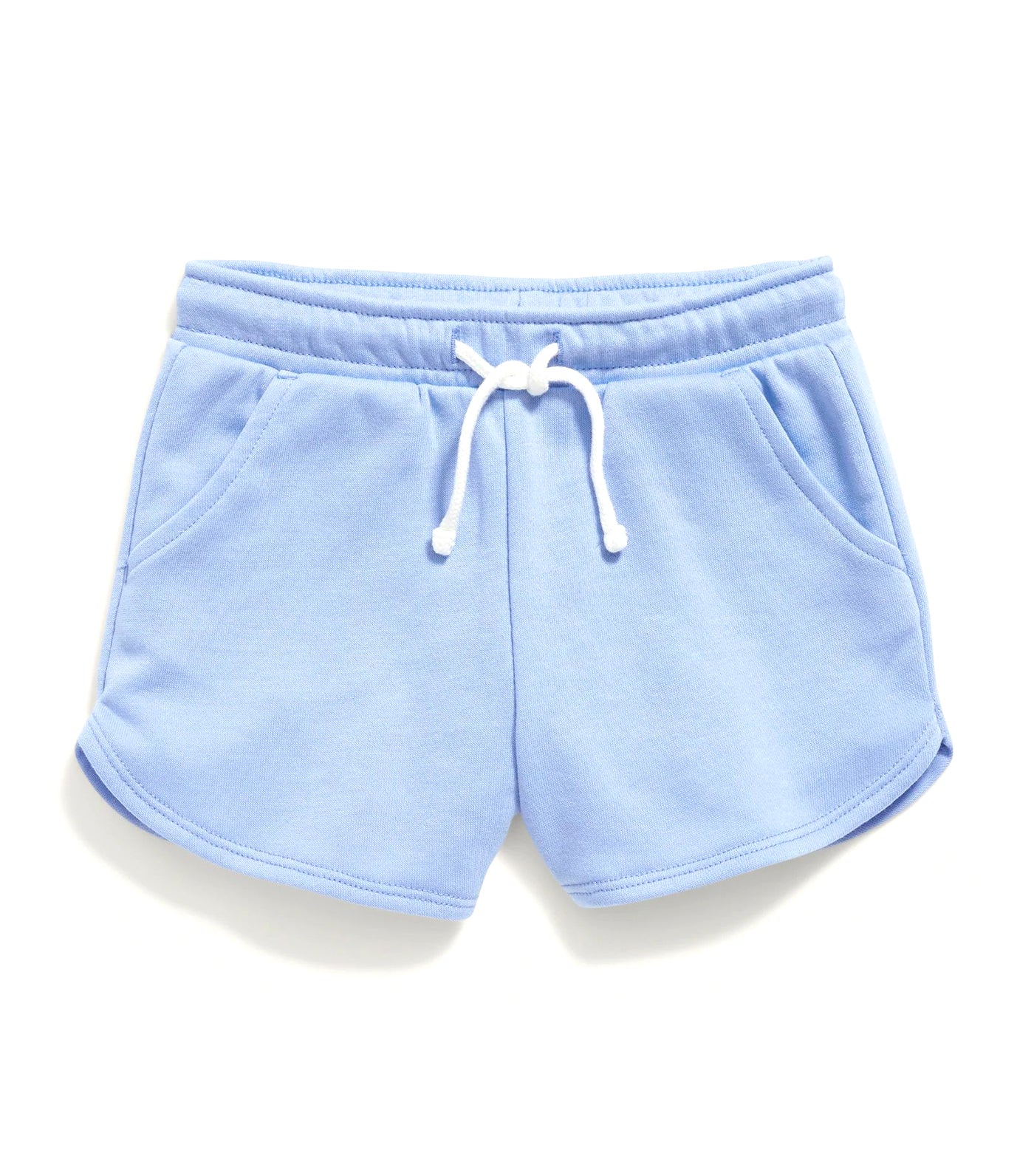Functional Drawstring French Terry Pull-On Shorts for Toddler Girls - Flax Flower