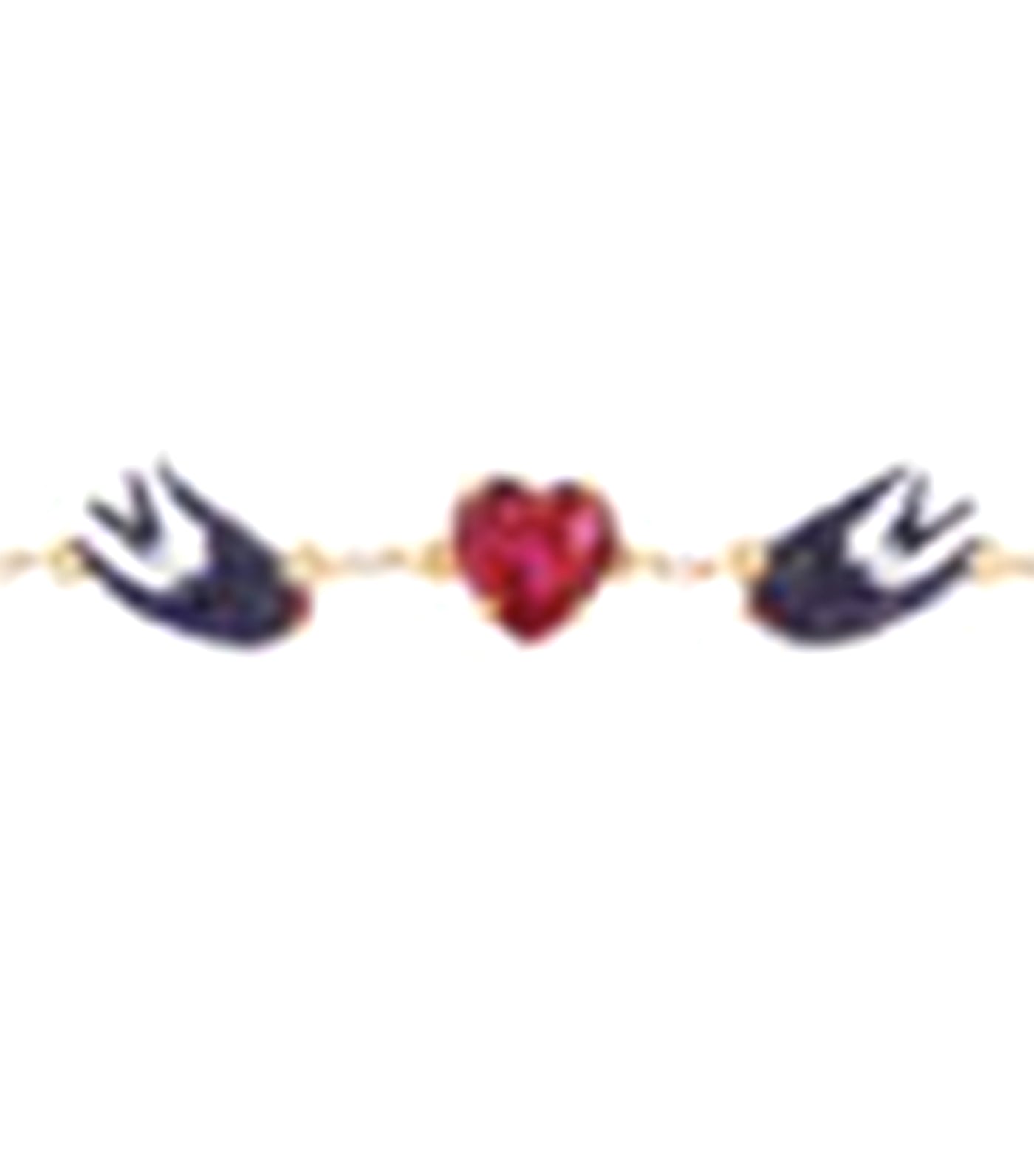 Swallow And Heart Chain Bracelet