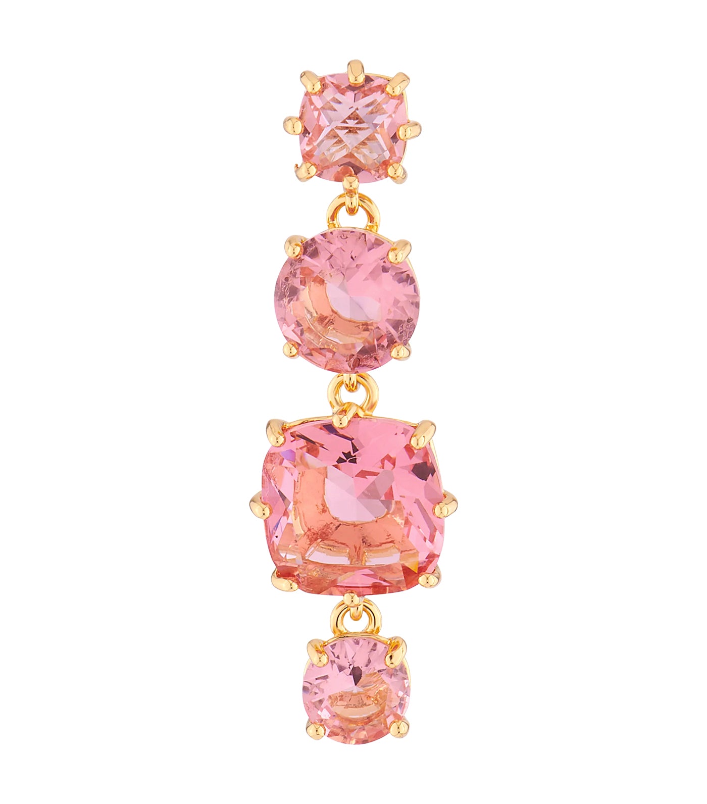 La Diamantine 4 Stones Stud Earrings Pink Peach