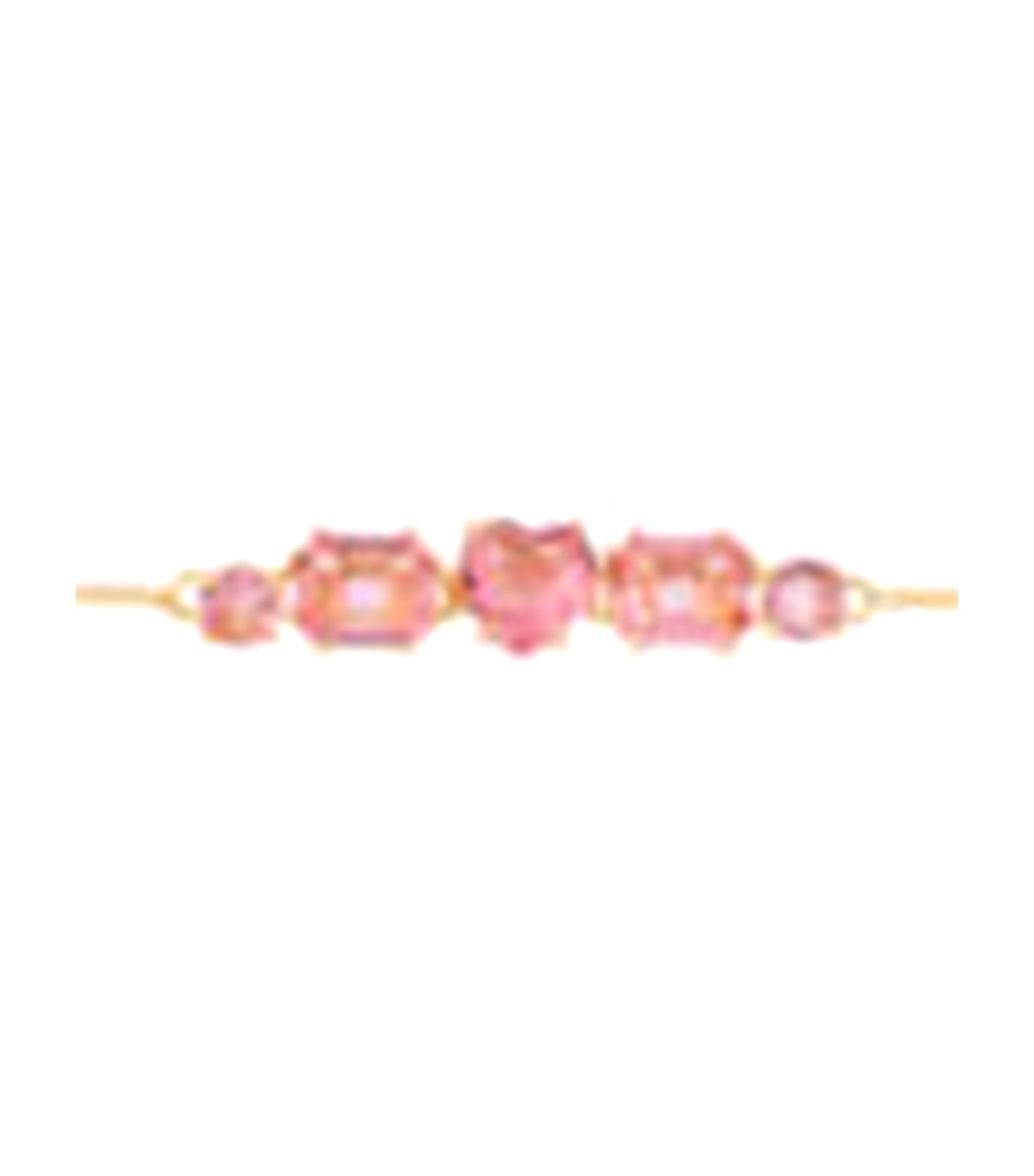 La Diamantine 5 Stones Thin Chain Bracelet Pink Peach
