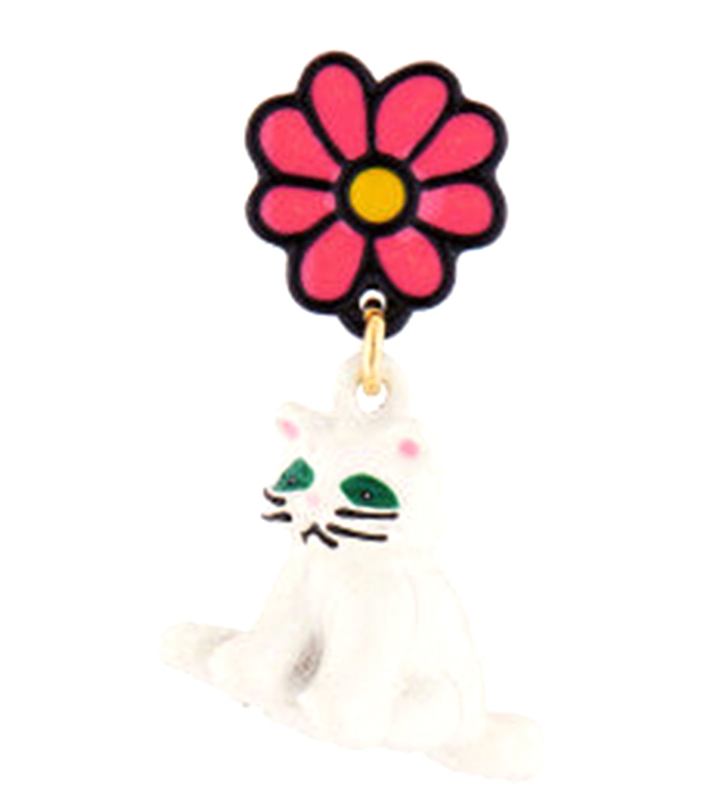 Cat And Daisy Earrings White