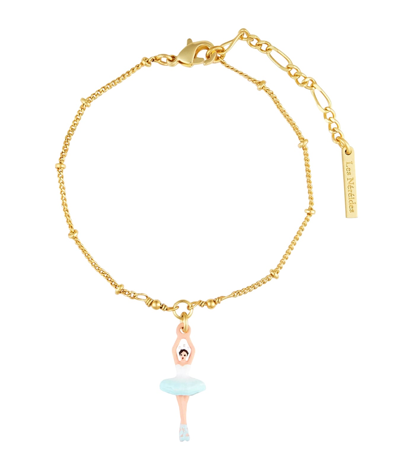 Ballerina And Faceted Bead Bracelet