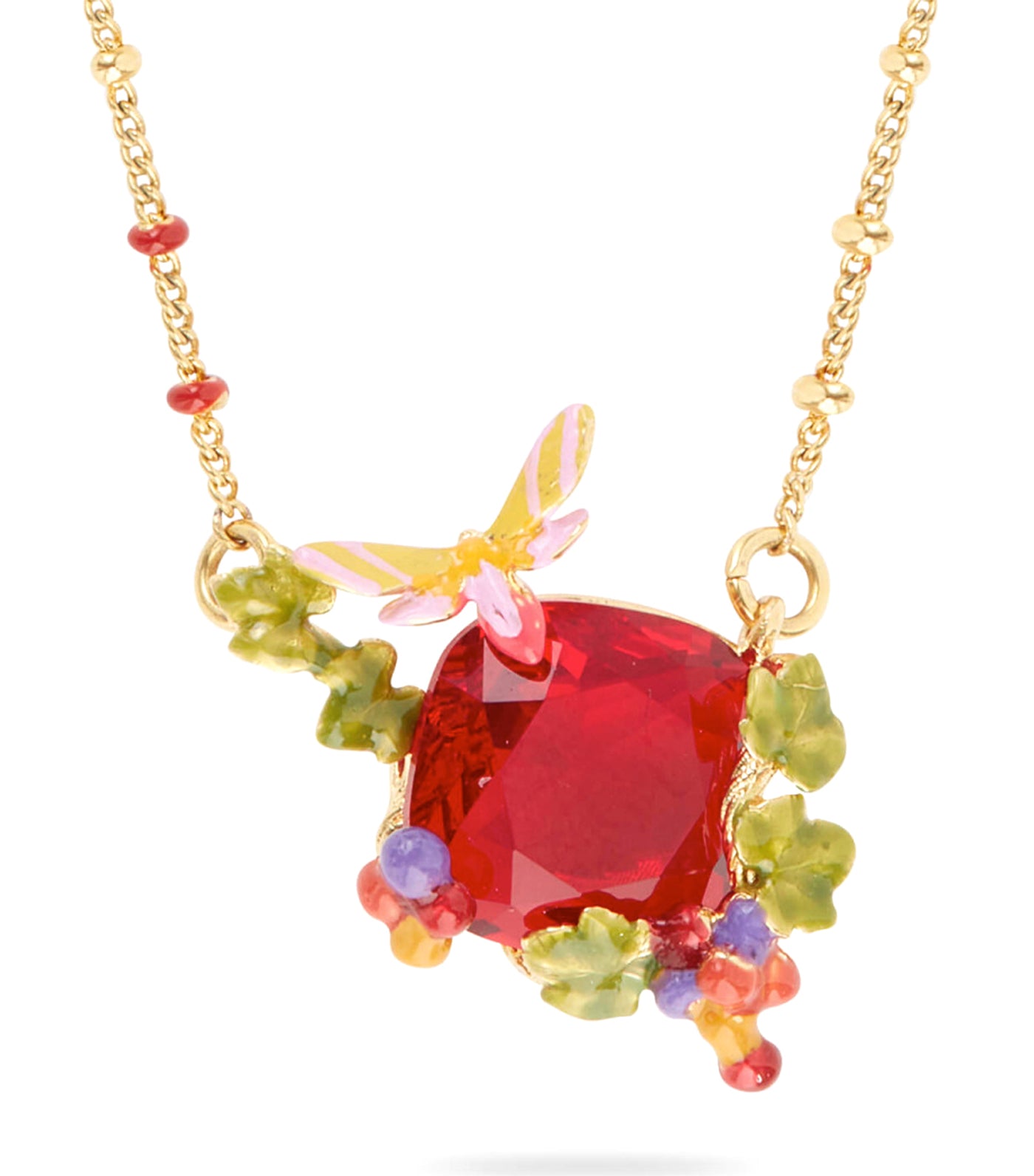 Garnet Red Faceted Stone Necklace