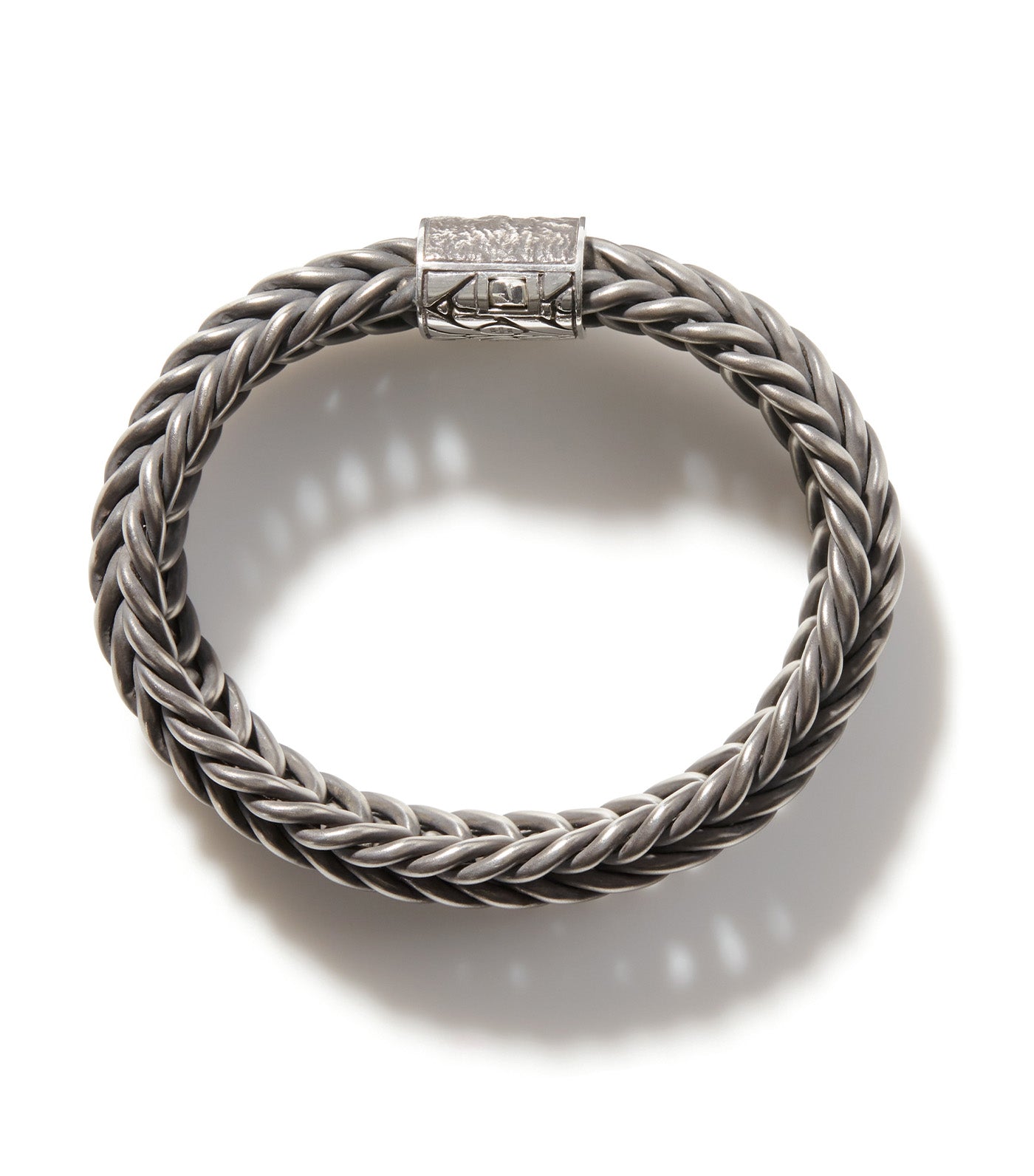 Kami Chain Reticulated Bracelet Matte Black Rhodium-Finish Sterling Silver