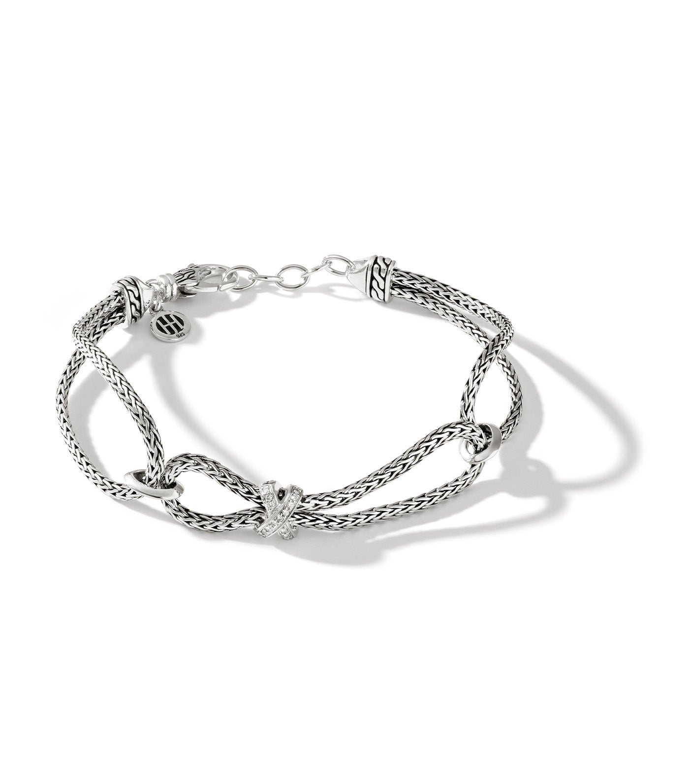 Classic Chain Link Bracelet with 0.08ct Pave Diamonds
