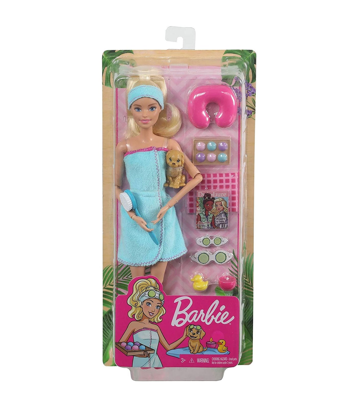 barbie® wellness - spa dolll with puppy accessories
